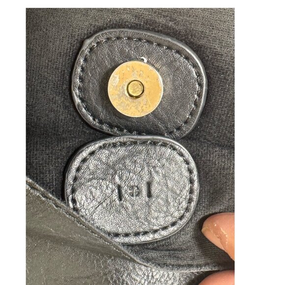 Ahdorned Studded  Leather Messenger Bag Embroidered Bee Strap & Gold Hardware - Picture 4 of 9